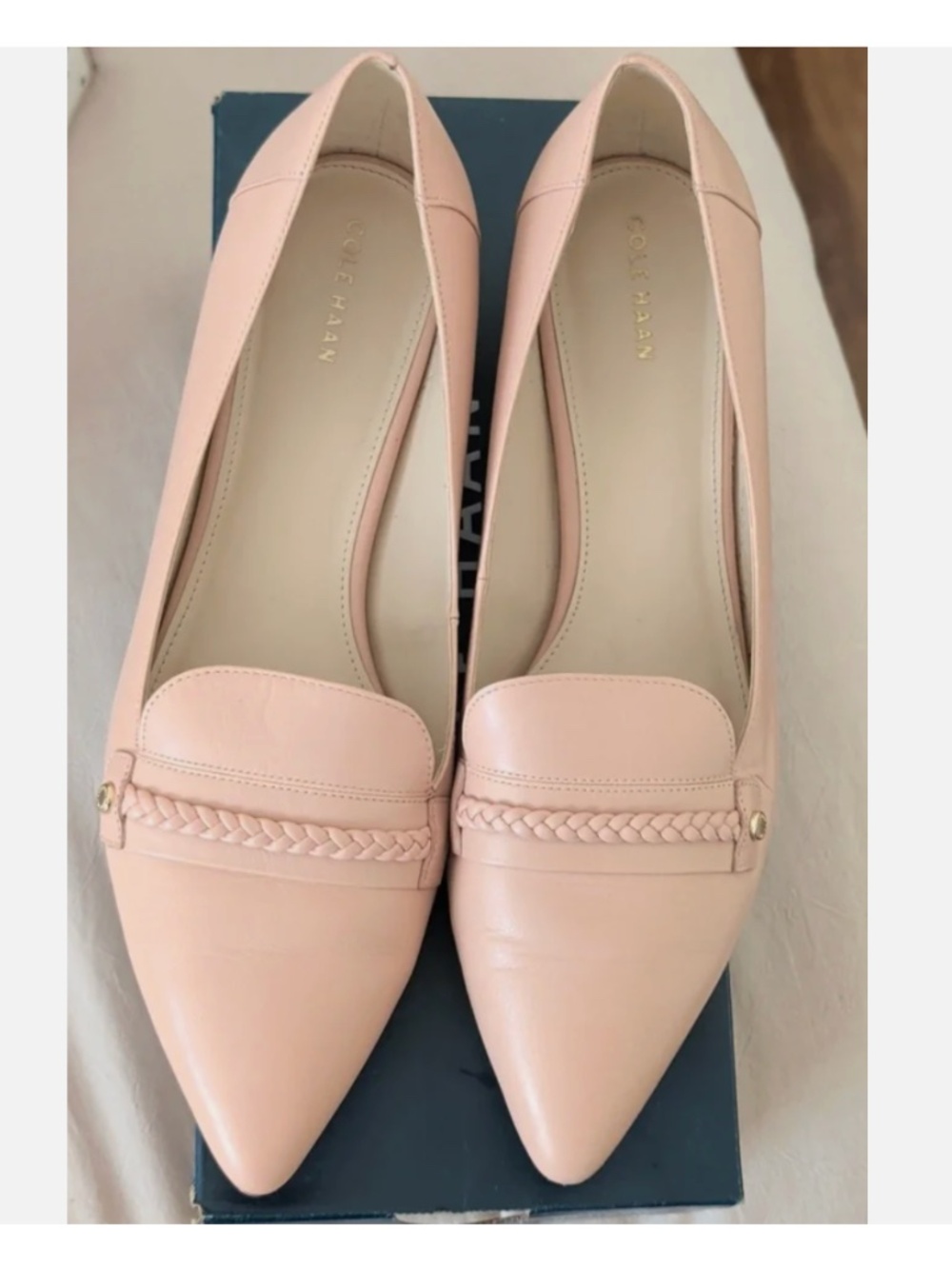 Cole Haan Mabel Skimmer Flats - Mahogany Rose Pink Leather Flat Loafers NWT Box